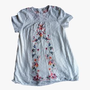 Altard State lace ivory embroidered bohemian floral dress sz L